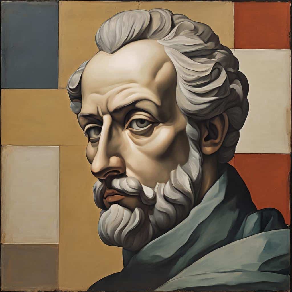 Φωτογραφία σύγχρονου πορτραίτου καλλιτέχνη ανανεώνοντας την τέχνη με μοντέρνο στυλ και έντονα χρώματα.